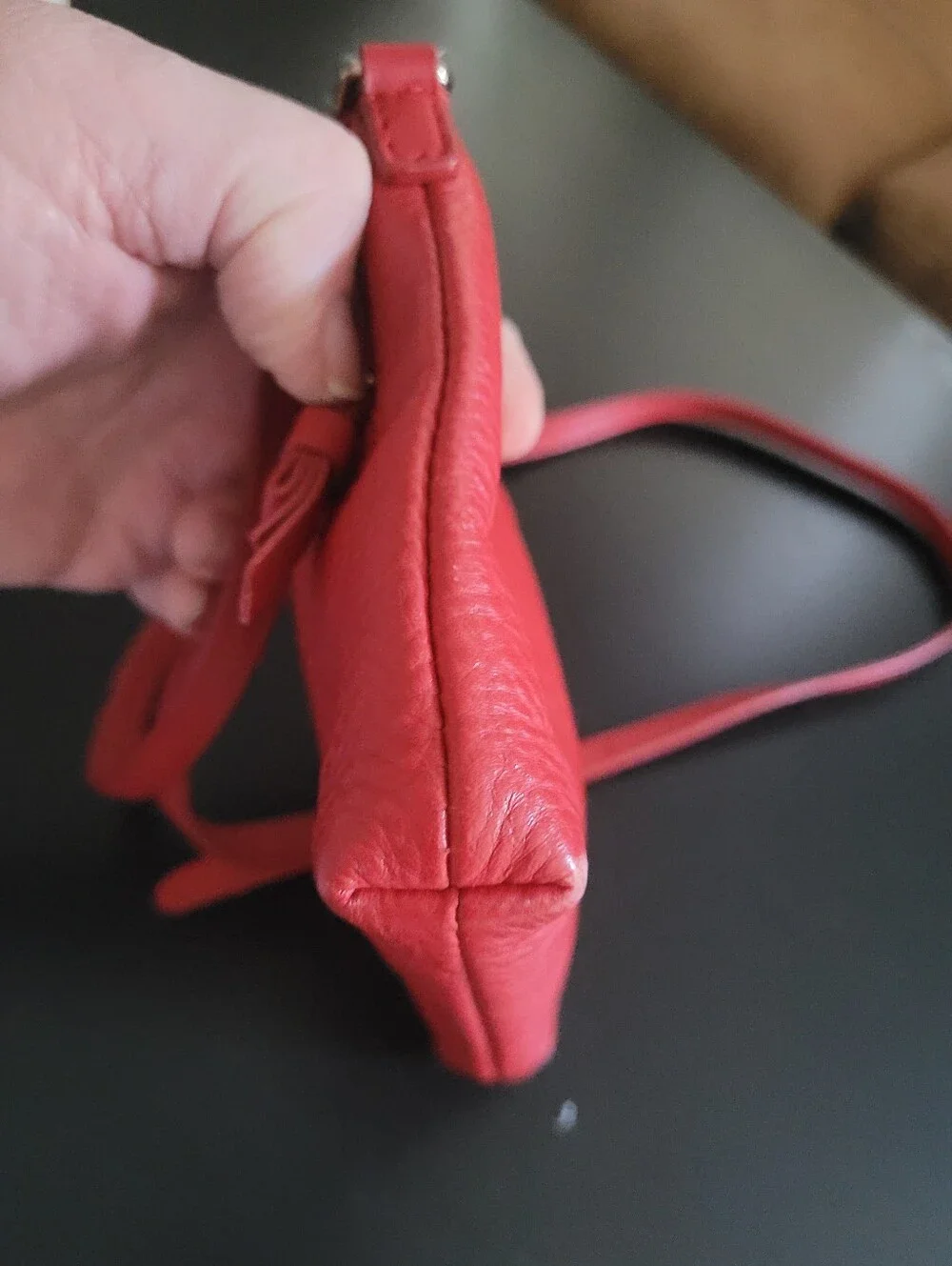 Cole Haan Red Pebbled Leather Crossbody Wristlet